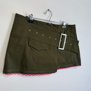 Revolve 'Harper' Olive Belt Skirt BY.DYLN Large